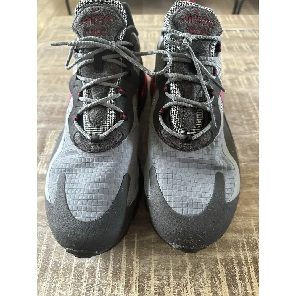 Nike Men Air Max 270 React Alabama Houndstooth Shoes Gray Black CT3135-001 Sz 14